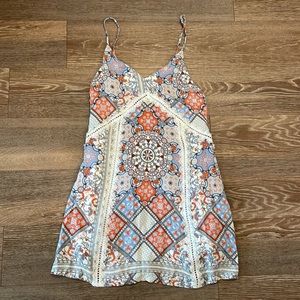 mandala mini dress w/ boho lace colorful